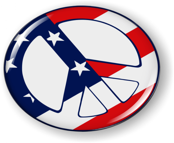 Peace USA 3D Domed Emblem